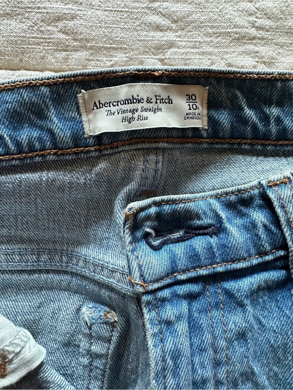 Abercrombie & Fitch Light Blue High-Rise Straight Jeans